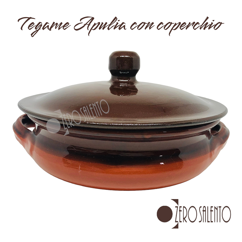 Tegame Apulia con coperchio cm20 in Terracotta - Pirofile
